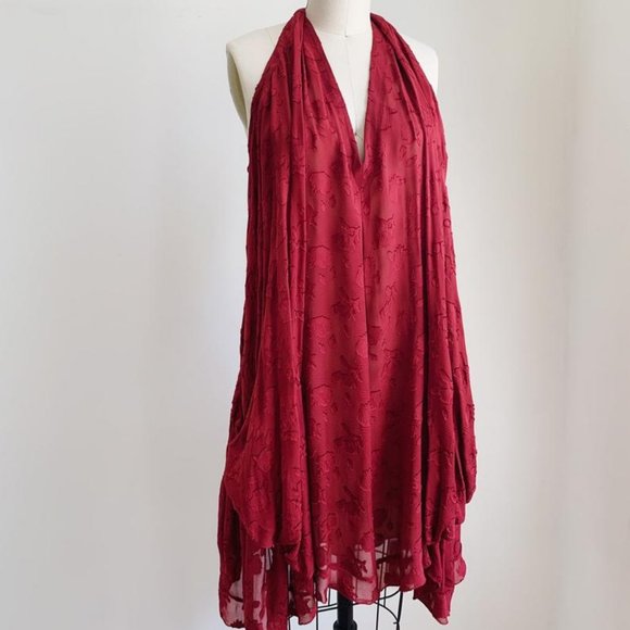 BCBG Maxazria Runway Burgundy Halter Dress XXS - Picture 3 of 6
